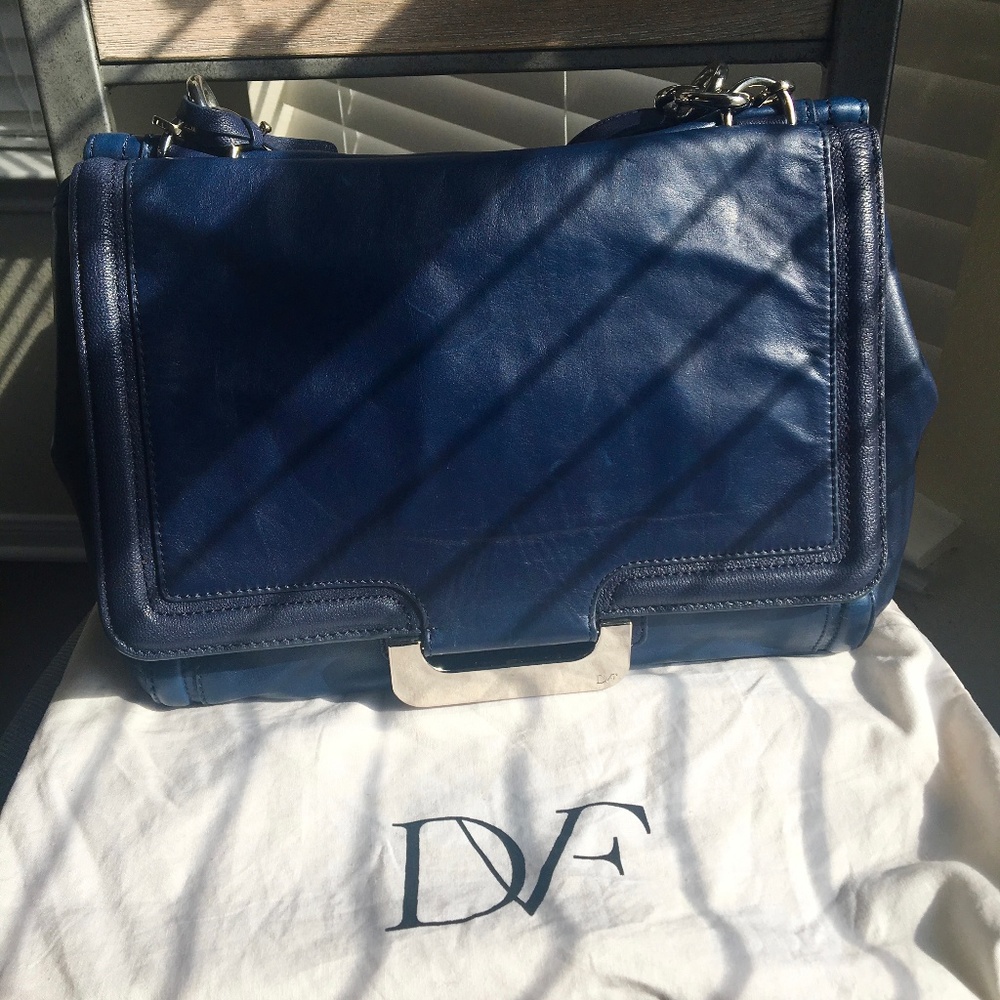 Diane Von Furstenberg (DVF) Blue Leather Handbag